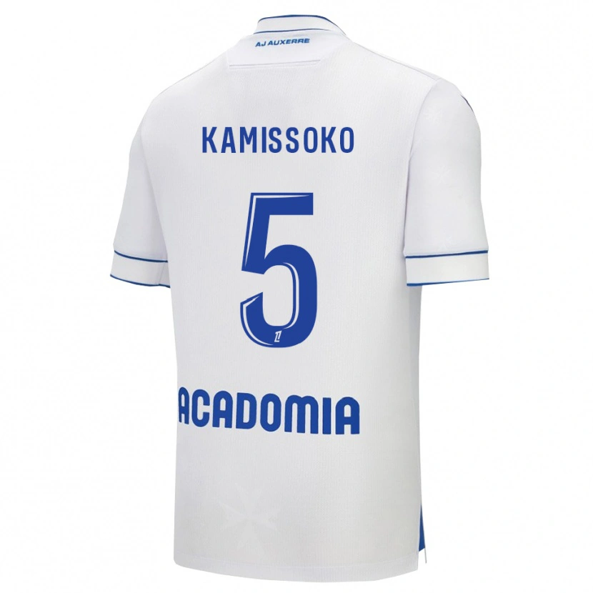 Danxen Dámské Idriss Kamissoko #5 Bílá Modrá Domů Hráčské Dresy 2025/26 Dres