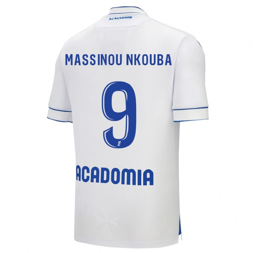 Danxen Dámské Pierre Massinou Nkouba #9 Bílá Modrá Domů Hráčské Dresy 2025/26 Dres