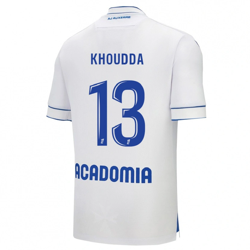 Danxen Dámské Youssef Khoudda #13 Bílá Modrá Domů Hráčské Dresy 2025/26 Dres