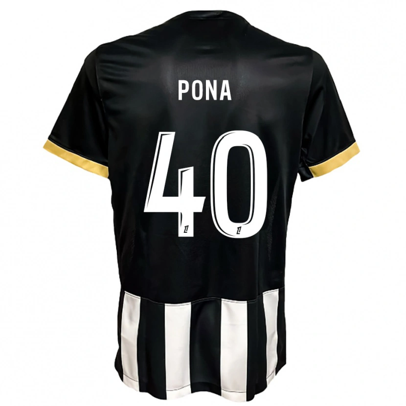 Danxen Dámské Oumar Pona #40 Černá Bílá Domů Hráčské Dresy 2025/26 Dres