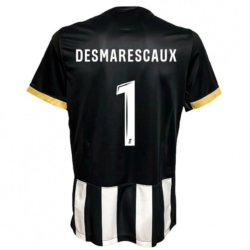 Danxen Dámské Émile Desmarescaux #1 Černá Bílá Domů Hráčské Dresy 2025/26 Dres