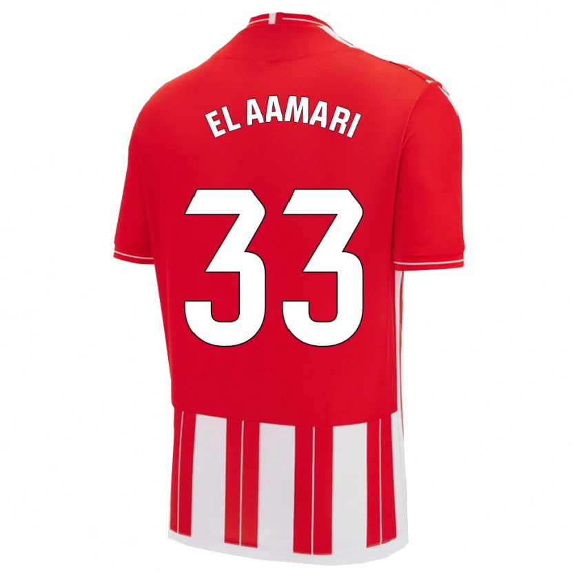 Danxen Dámské Saif El Aamari #33 Červená Bílá Domů Hráčské Dresy 2025/26 Dres