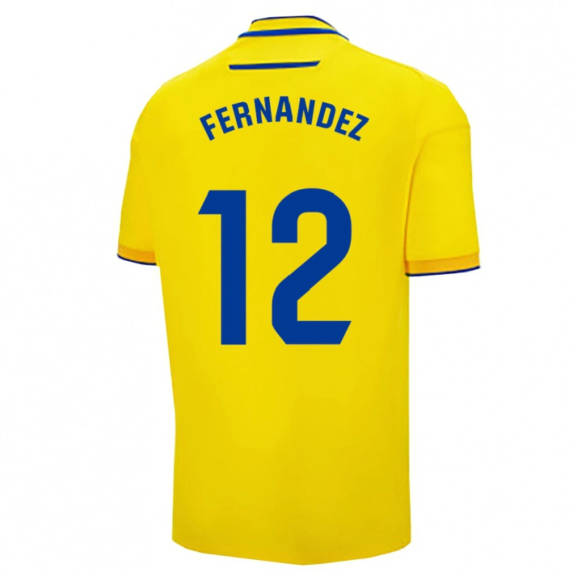Danxen Dámské Sandra Fernández León #12 Žlutá Tmavě Modrá Domů Hráčské Dresy 2025/26 Dres