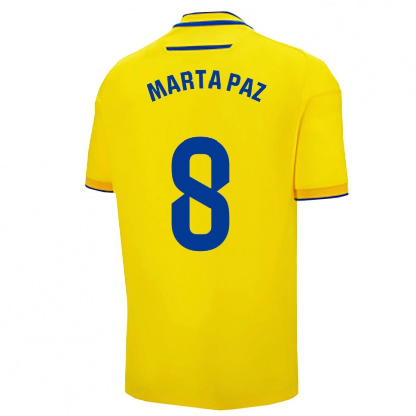 Danxen Dámské Marta Milagros Paz Cruz #8 Žlutá Tmavě Modrá Domů Hráčské Dresy 2025/26 Dres