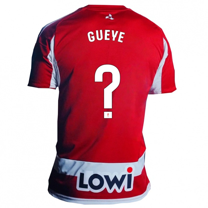 Danxen Dámské David Gueye #0 Červená Bílá Domů Hráčské Dresy 2025/26 Dres