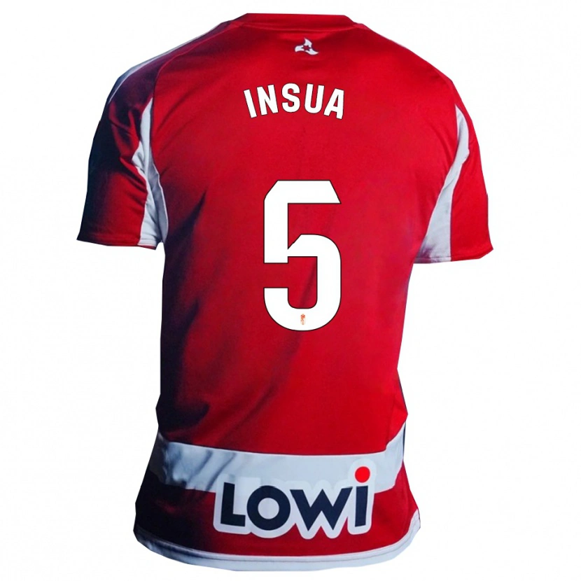 Danxen Dámské Pablo Insua #5 Červená Bílá Domů Hráčské Dresy 2025/26 Dres
