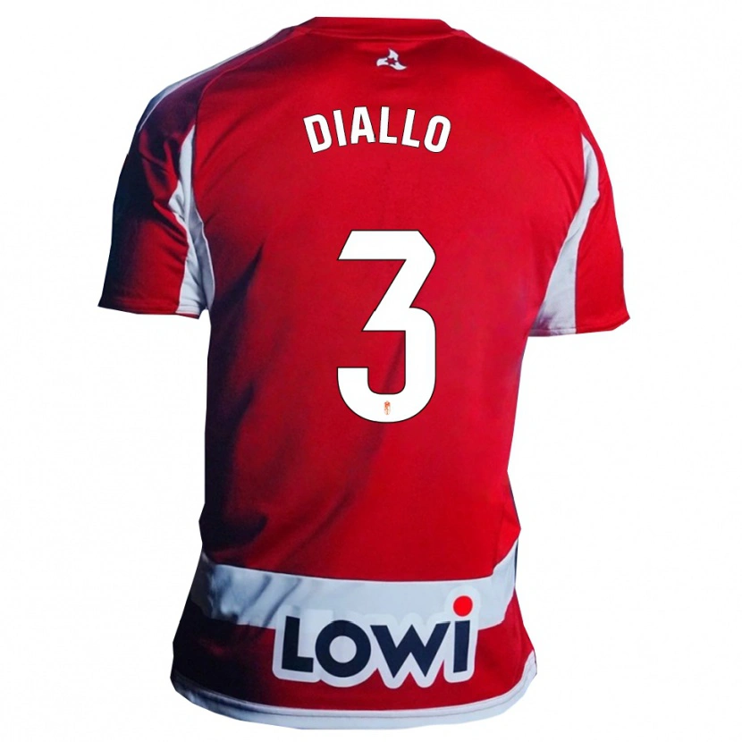 Danxen Dámské Baïla Diallo #3 Červená Bílá Domů Hráčské Dresy 2025/26 Dres