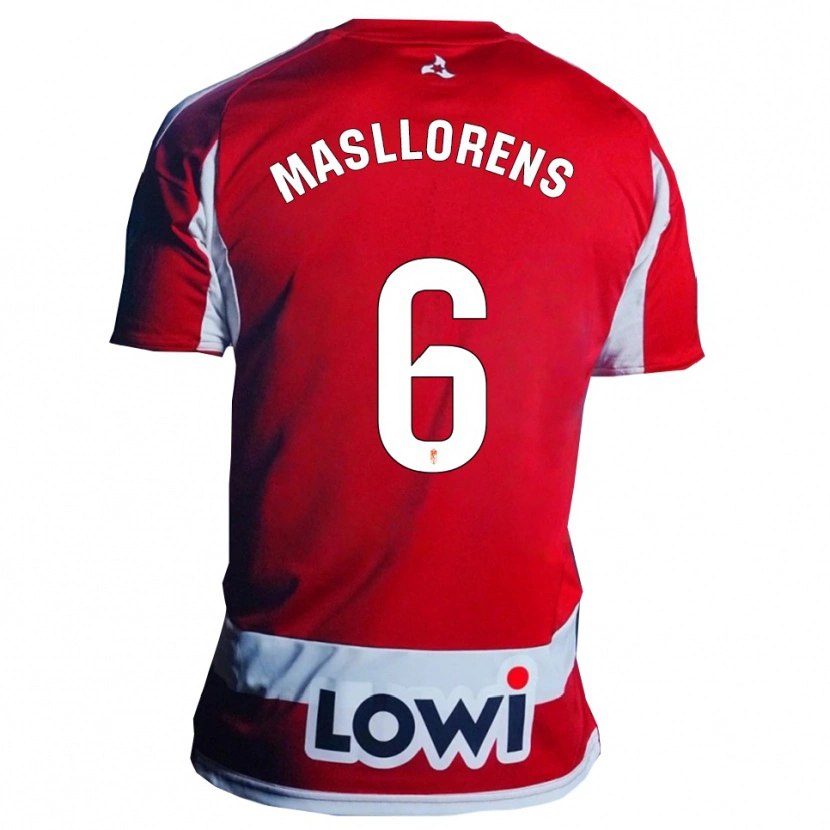 Danxen Dámské José Masllorens #6 Červená Bílá Domů Hráčské Dresy 2025/26 Dres