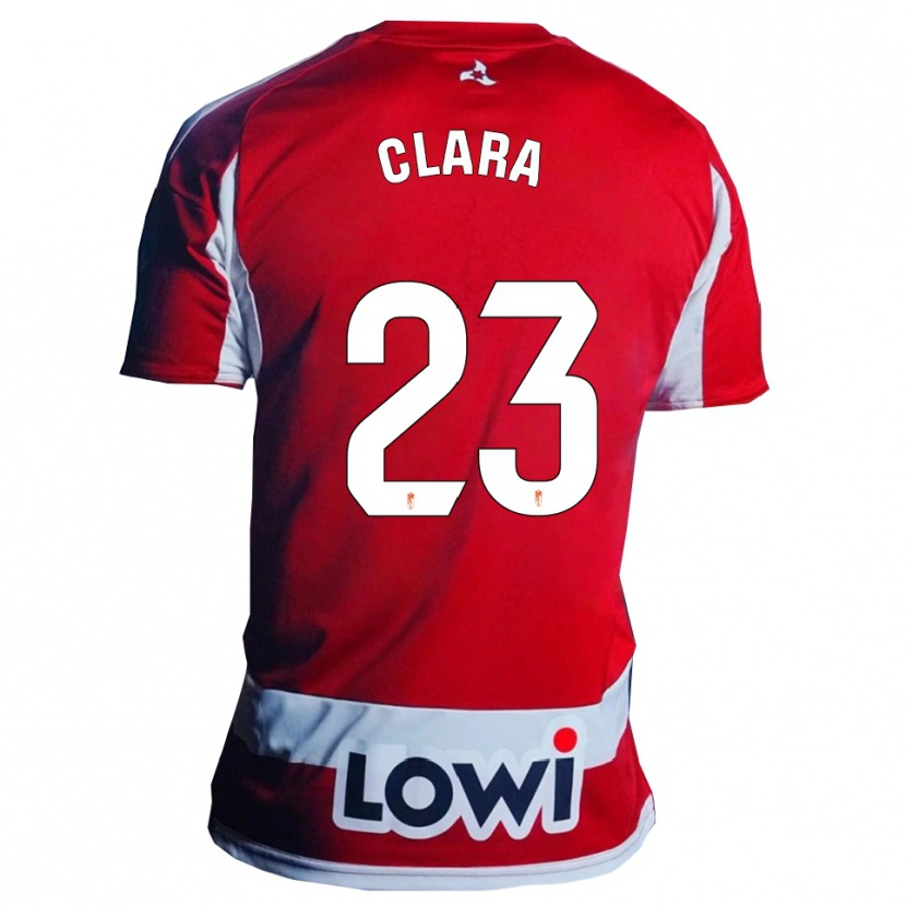 Danxen Dámské Clara Rodríguez García #23 Červená Bílá Domů Hráčské Dresy 2025/26 Dres