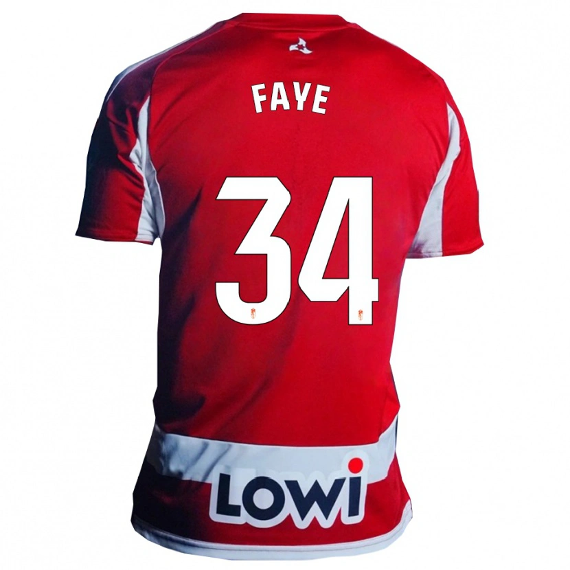 Danxen Dámské Souleymane Faye #34 Červená Bílá Domů Hráčské Dresy 2025/26 Dres