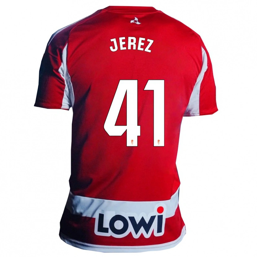 Danxen Dámské Adrián Jerez #41 Červená Bílá Domů Hráčské Dresy 2025/26 Dres