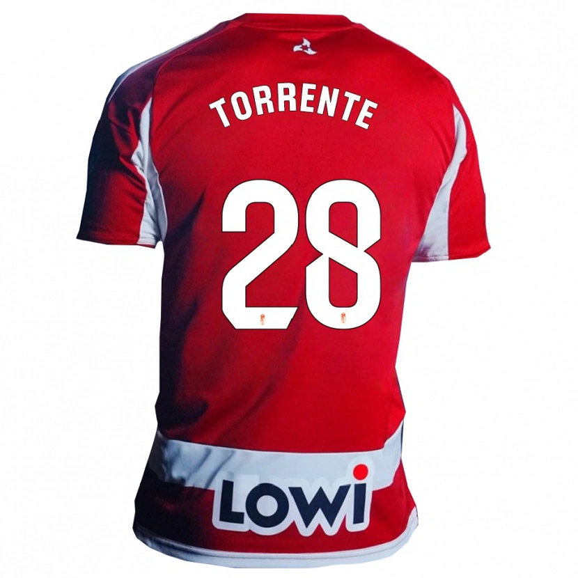 Danxen Dámské Raúl Torrente #28 Červená Bílá Domů Hráčské Dresy 2025/26 Dres