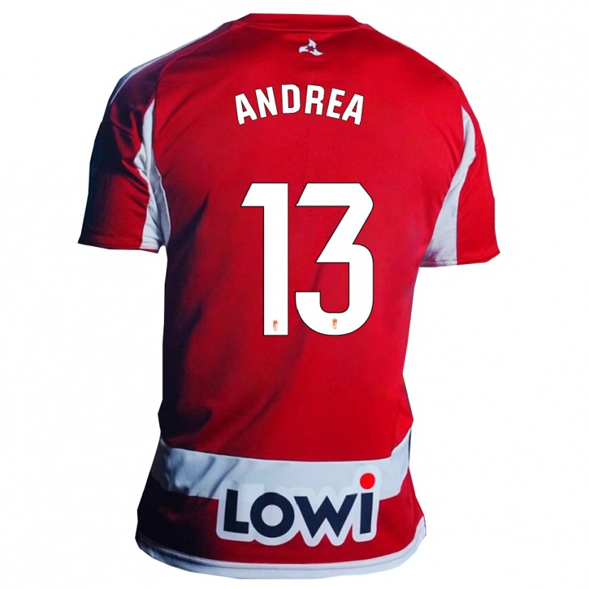 Danxen Dámské Andrea Romero Burgos #13 Červená Bílá Domů Hráčské Dresy 2025/26 Dres