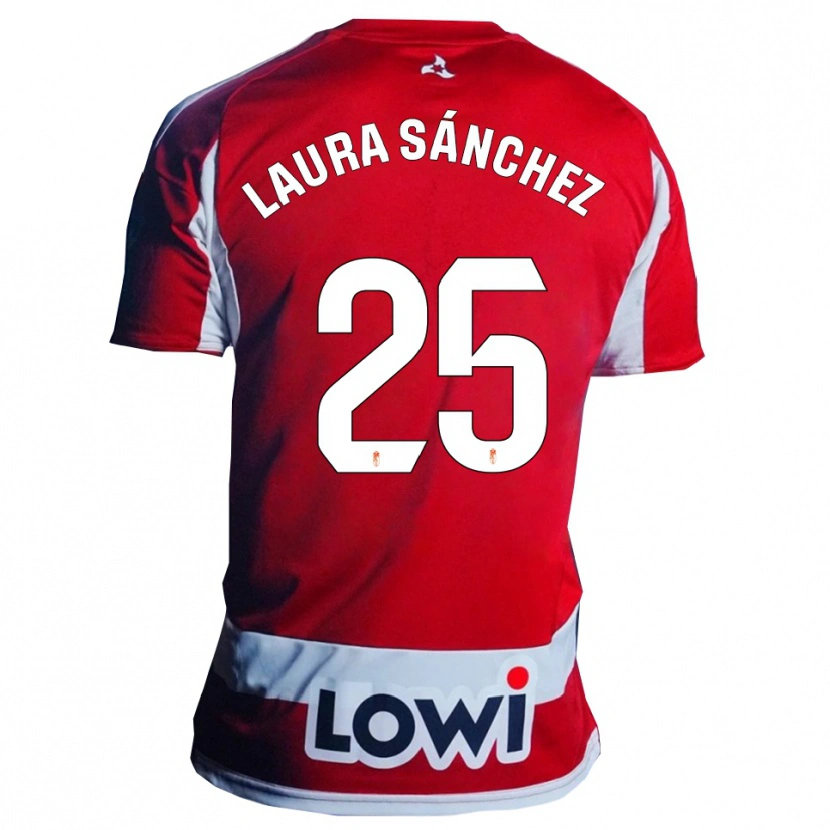 Danxen Dámské Laura Sánchez Comuñas #25 Červená Bílá Domů Hráčské Dresy 2025/26 Dres