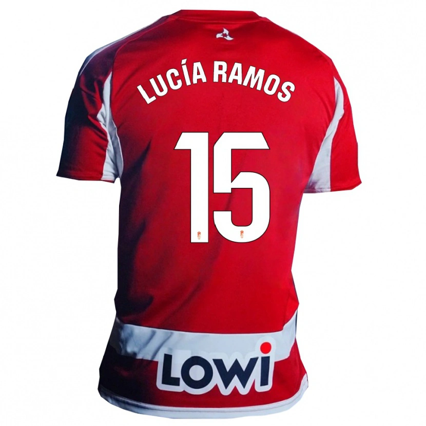 Danxen Dámské Lucía Ramos Narvaez #15 Červená Bílá Domů Hráčské Dresy 2025/26 Dres