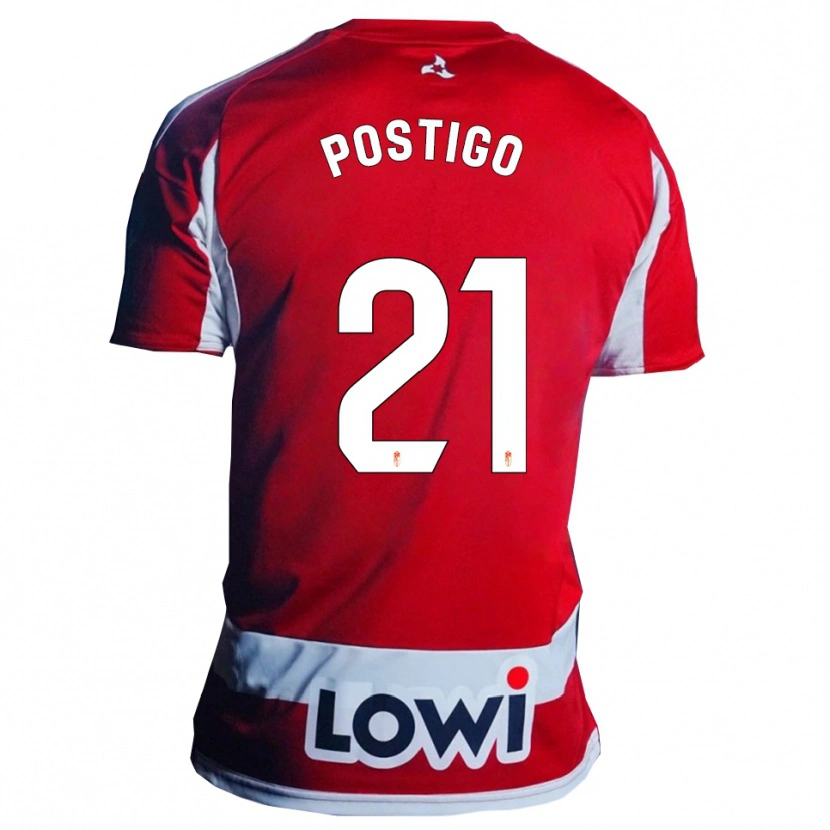 Danxen Dámské Cristina Postigo Martín #21 Červená Bílá Domů Hráčské Dresy 2025/26 Dres