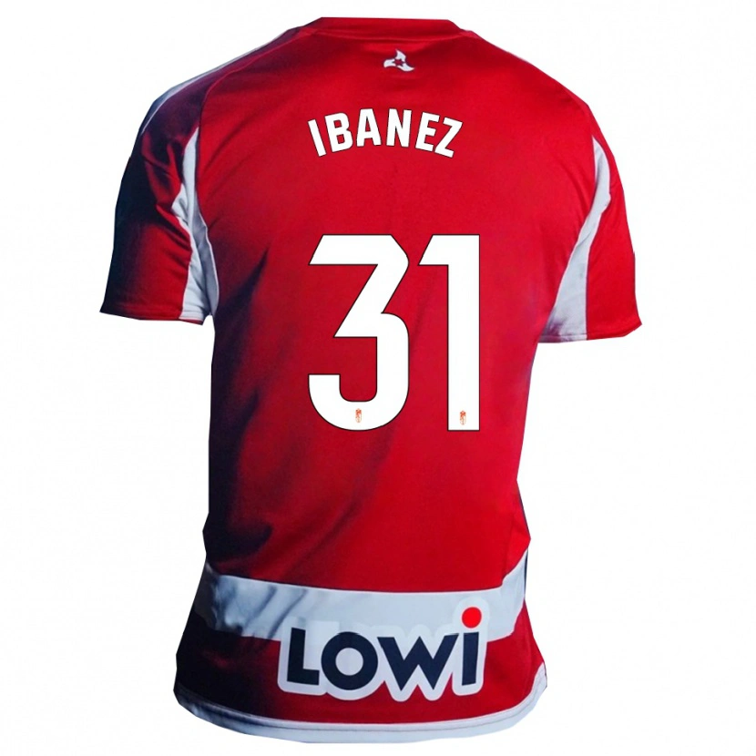 Danxen Dámské Alba Ibáñez #31 Červená Bílá Domů Hráčské Dresy 2025/26 Dres