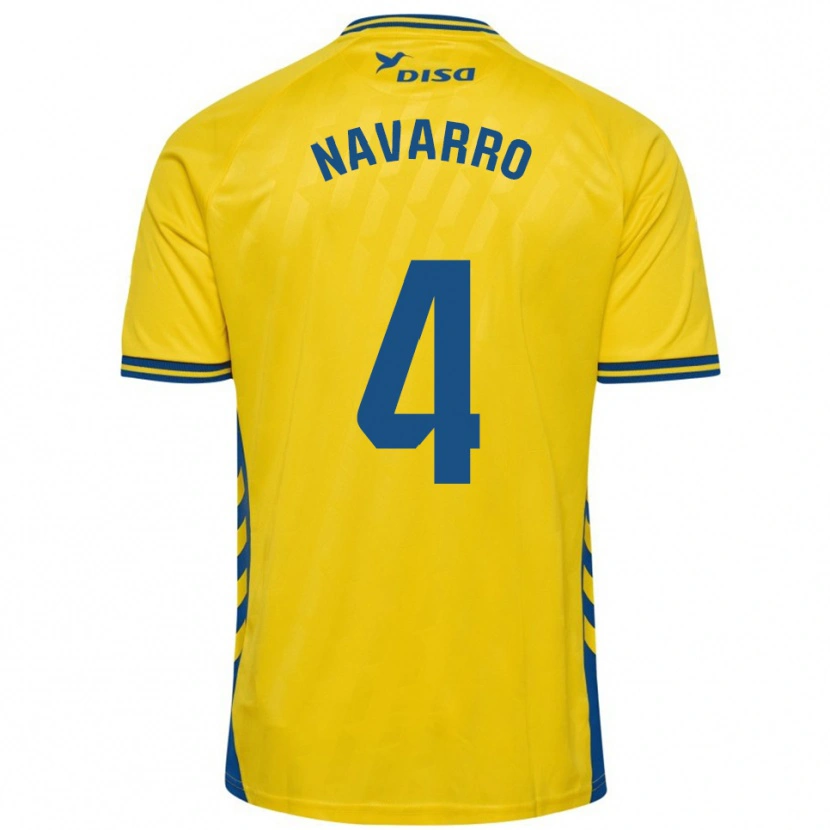 Danxen Dámské Carlos Navarro #4 Žlutá Modrá Domů Hráčské Dresy 2025/26 Dres