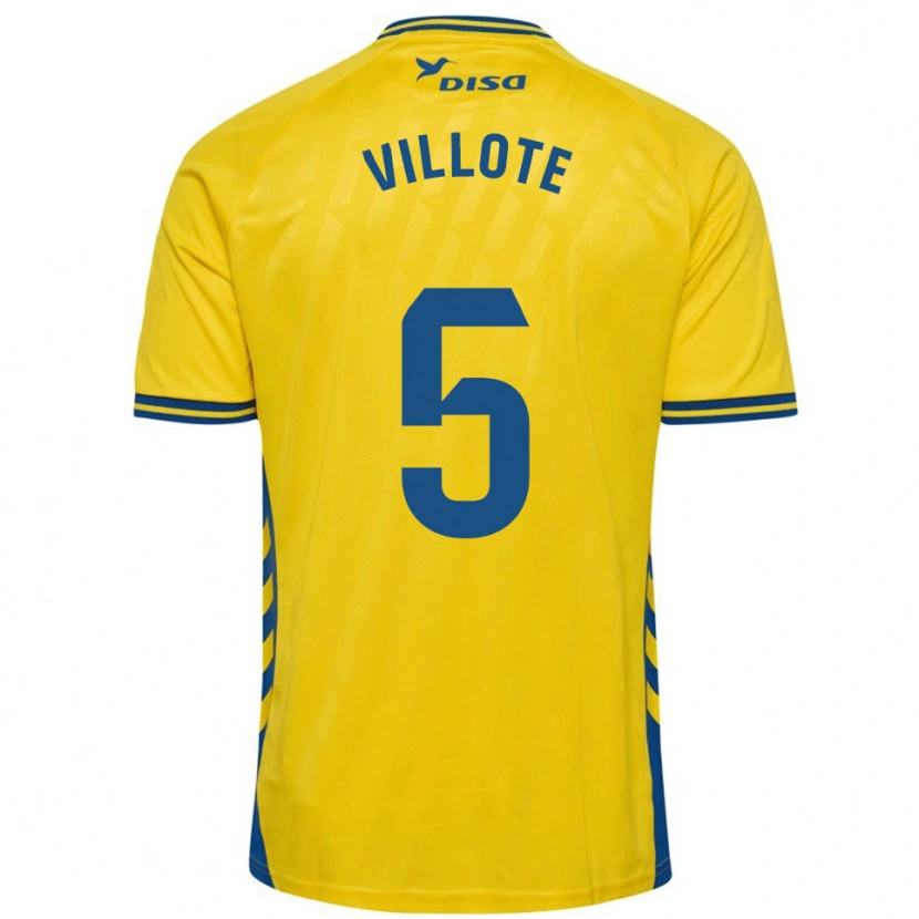 Danxen Dámské Víctor Villote #5 Žlutá Modrá Domů Hráčské Dresy 2025/26 Dres