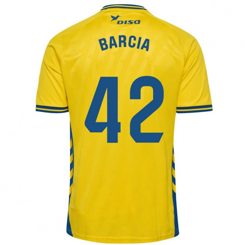 Danxen Dámské Sergio Barcia #42 Žlutá Modrá Domů Hráčské Dresy 2025/26 Dres