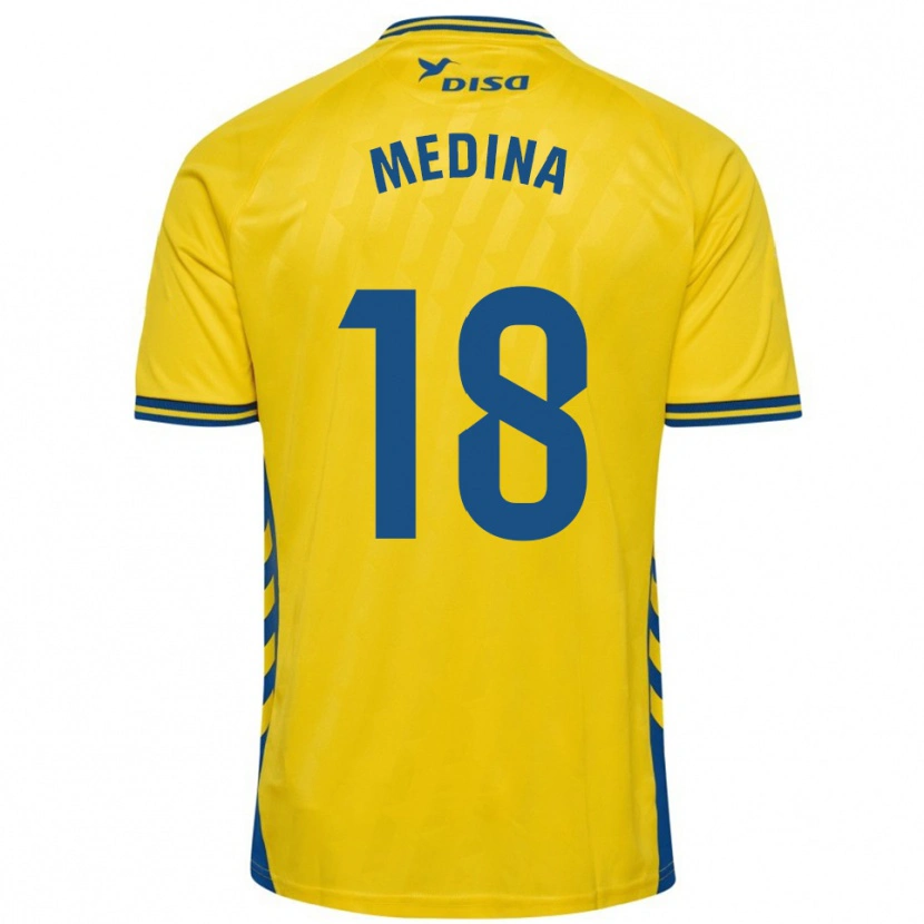 Danxen Dámské Iván Medina #18 Žlutá Modrá Domů Hráčské Dresy 2025/26 Dres