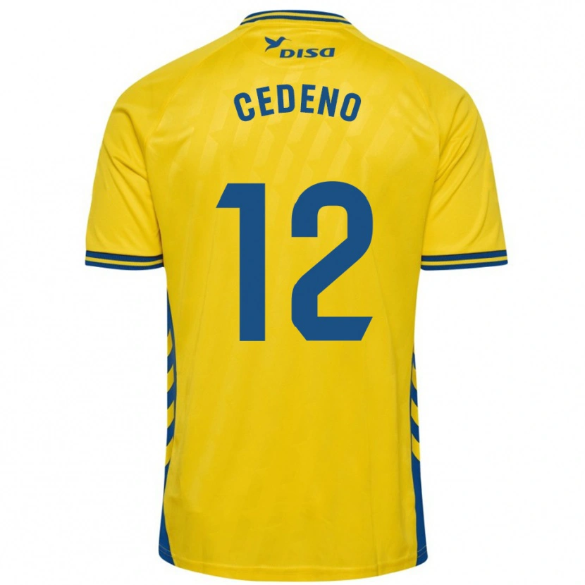 Danxen Dámské Edward Cedeño #12 Žlutá Modrá Domů Hráčské Dresy 2025/26 Dres