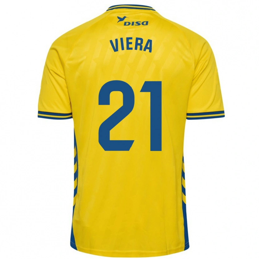 Danxen Dámské Jonathan Viera #21 Žlutá Modrá Domů Hráčské Dresy 2025/26 Dres