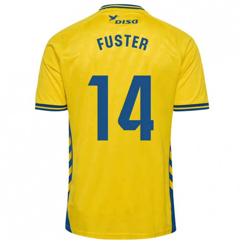 Danxen Dámské Manu Fuster #14 Žlutá Modrá Domů Hráčské Dresy 2025/26 Dres