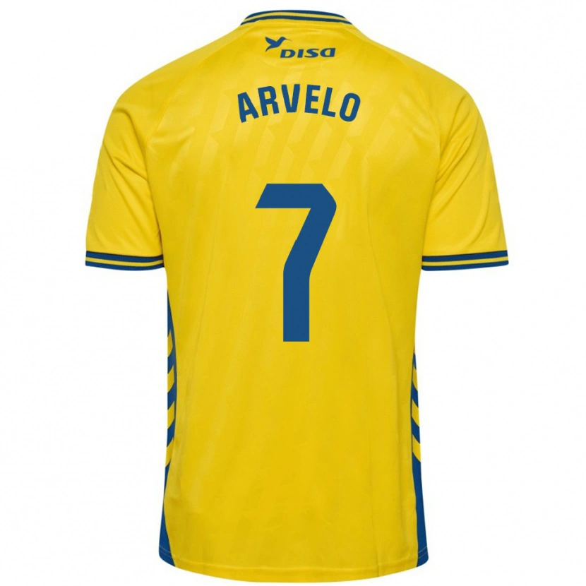 Danxen Dámské Adam Arvelo #7 Žlutá Modrá Domů Hráčské Dresy 2025/26 Dres