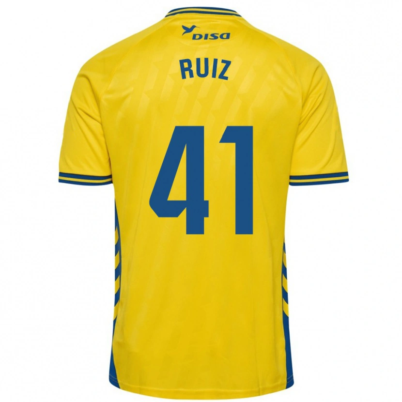 Danxen Dámské Sergio Ruiz #41 Žlutá Modrá Domů Hráčské Dresy 2025/26 Dres