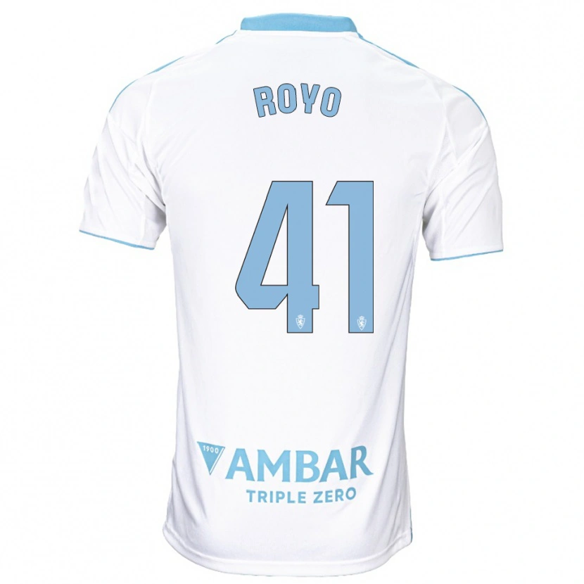 Danxen Dámské Eduardo Royo #41 Bílá Nebesky Modrá Domů Hráčské Dresy 2025/26 Dres