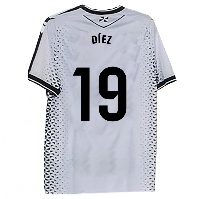 Danxen Dámské Rubén Díez #19 Bílá Černá Domů Hráčské Dresy 2025/26 Dres