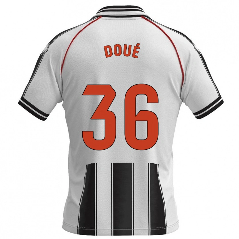 Danxen Dámské Marc-Olivier Doué #36 Bílá Černá Domů Hráčské Dresy 2025/26 Dres
