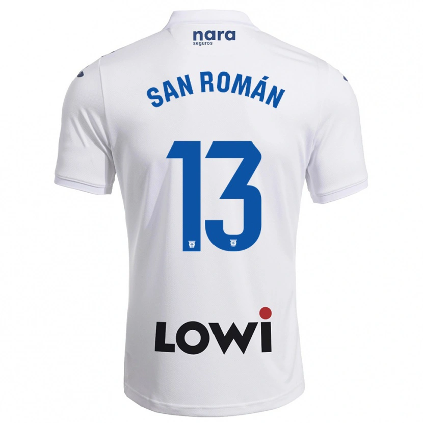 Danxen Dámské Miguel San Román #13 Bílá Tmavě Modrá Domů Hráčské Dresy 2025/26 Dres