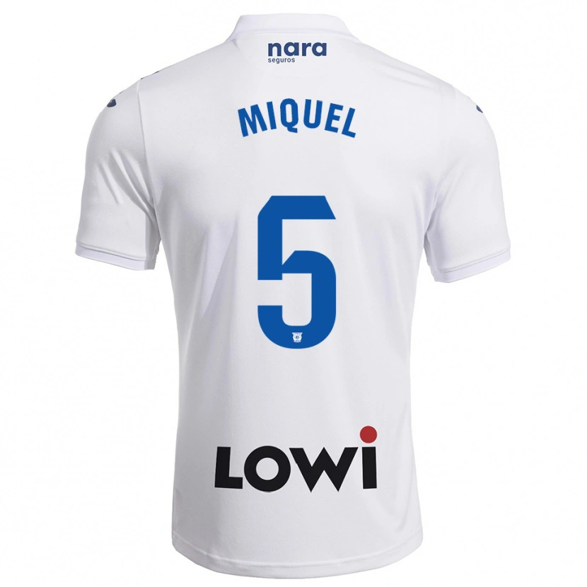 Danxen Dámské Ignasi Miquel #5 Bílá Tmavě Modrá Domů Hráčské Dresy 2025/26 Dres