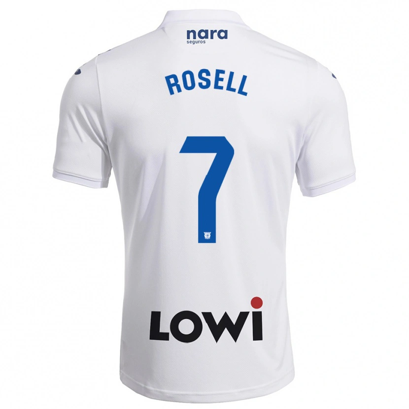 Danxen Dámské Adrián Rosell #7 Bílá Tmavě Modrá Domů Hráčské Dresy 2025/26 Dres