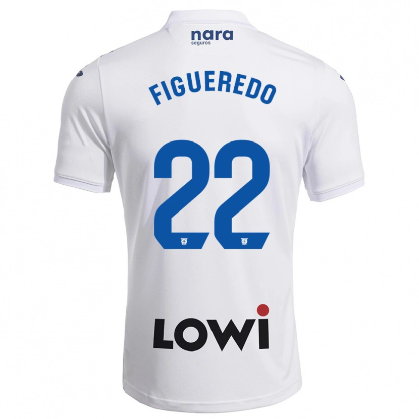Danxen Dámské Sebastián Figueredo #22 Bílá Tmavě Modrá Domů Hráčské Dresy 2025/26 Dres