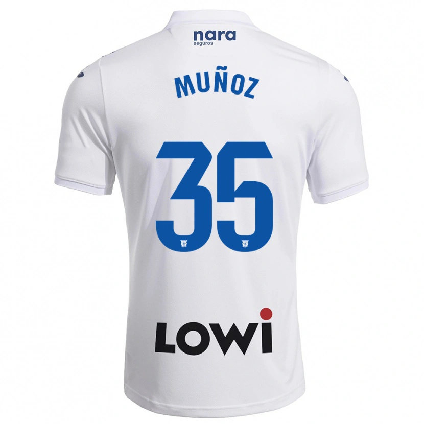 Danxen Dámské Carlos Muñoz #35 Bílá Tmavě Modrá Domů Hráčské Dresy 2025/26 Dres