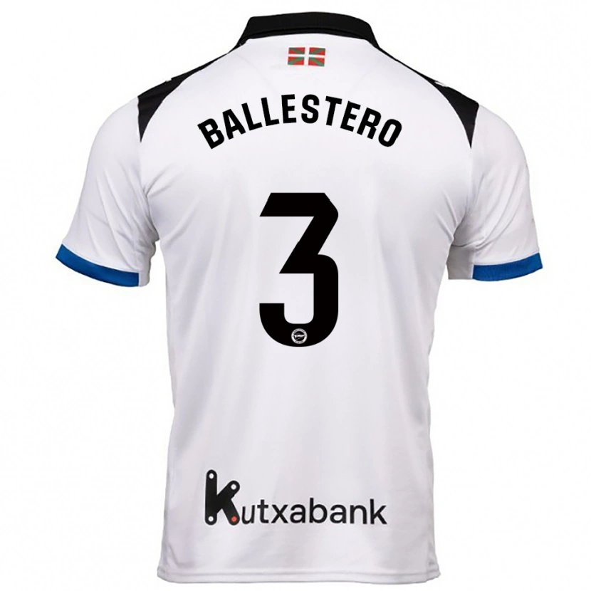 Danxen Dámské Carlos Ballestero #3 Bílá Modrá Daleko Hráčské Dresy 2025/26 Dres