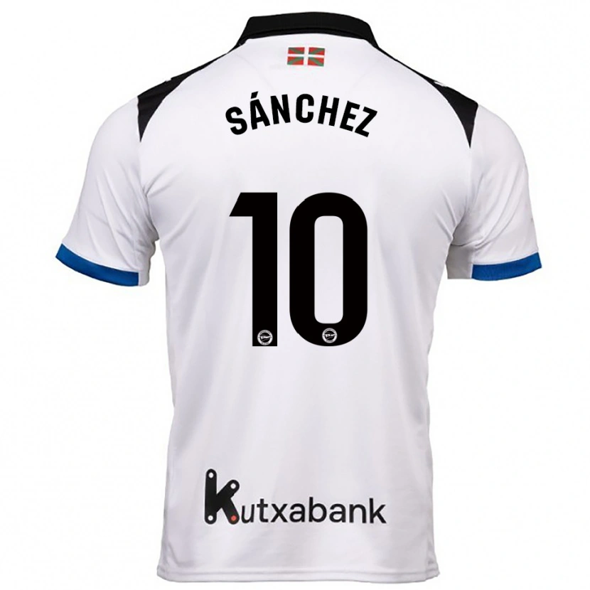 Danxen Dámské Ander Sánchez #10 Bílá Modrá Daleko Hráčské Dresy 2025/26 Dres
