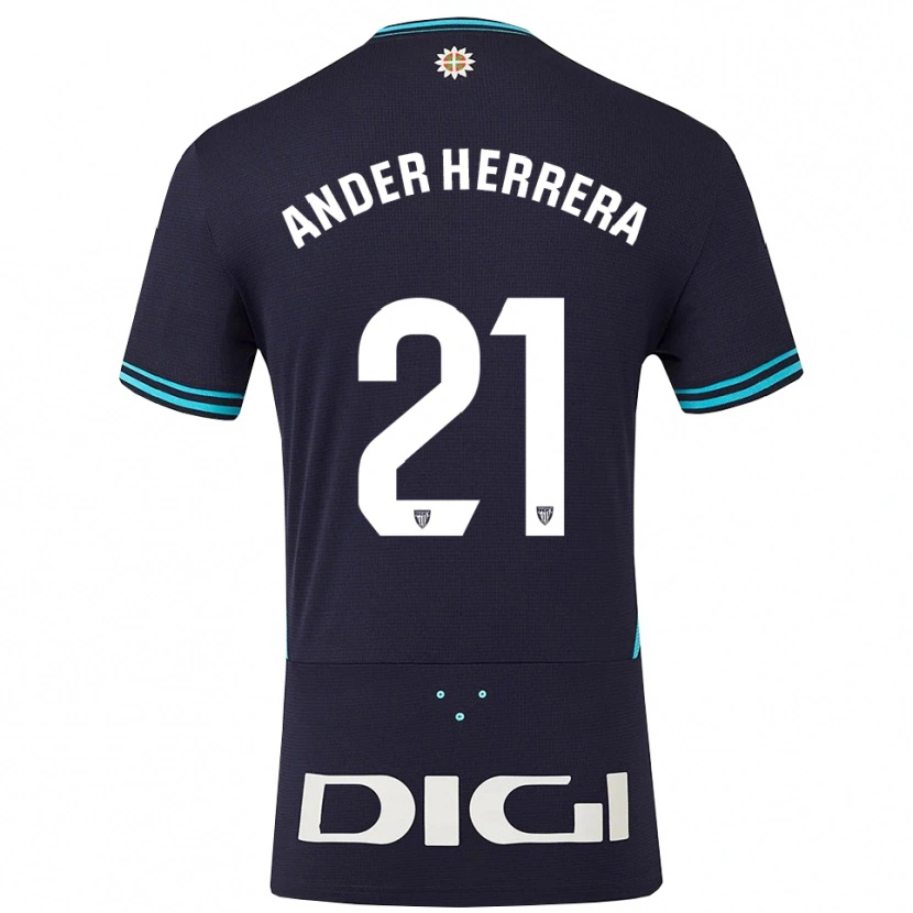 Danxen Dámské Ander Herrera #21 Tmavě Modrá Nebesky Modrá Daleko Hráčské Dresy 2025/26 Dres