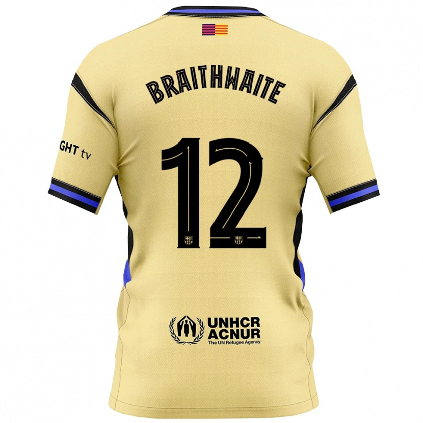 Danxen Dámské Martin Braithwaite #12 Žlutá Černá Daleko Hráčské Dresy 2025/26 Dres
