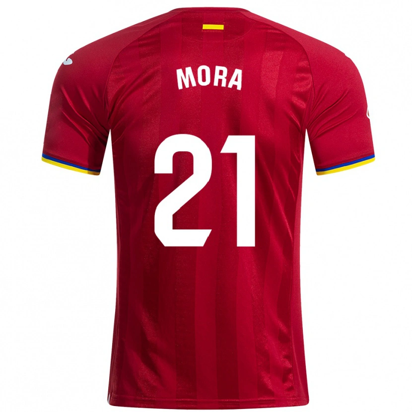 Danxen Dámské Adrià Mora #21 Červená Žlutá Modrá Daleko Hráčské Dresy 2025/26 Dres