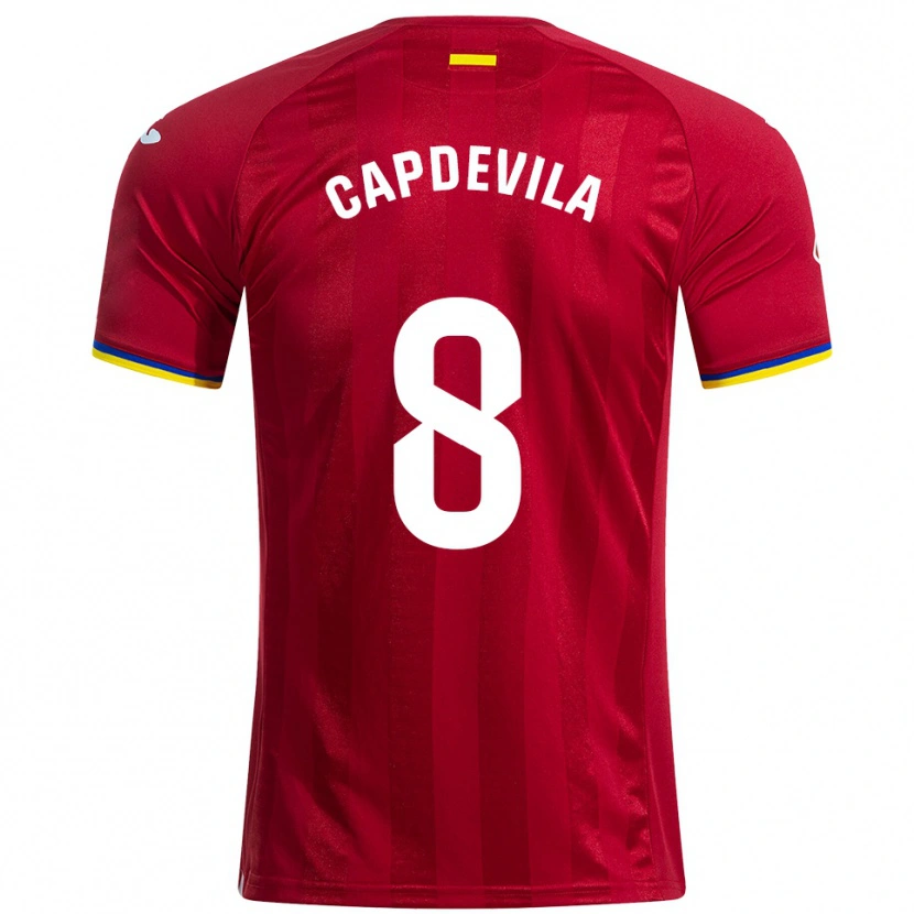 Danxen Dámské Adrià Capdevila #8 Červená Žlutá Modrá Daleko Hráčské Dresy 2025/26 Dres