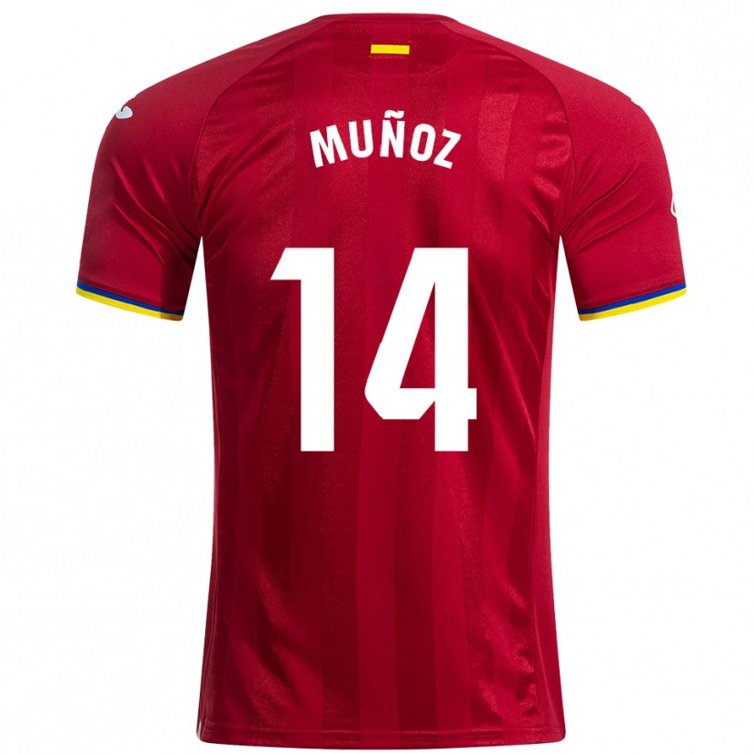 Danxen Dámské Javi Muñoz #14 Červená Žlutá Modrá Daleko Hráčské Dresy 2025/26 Dres