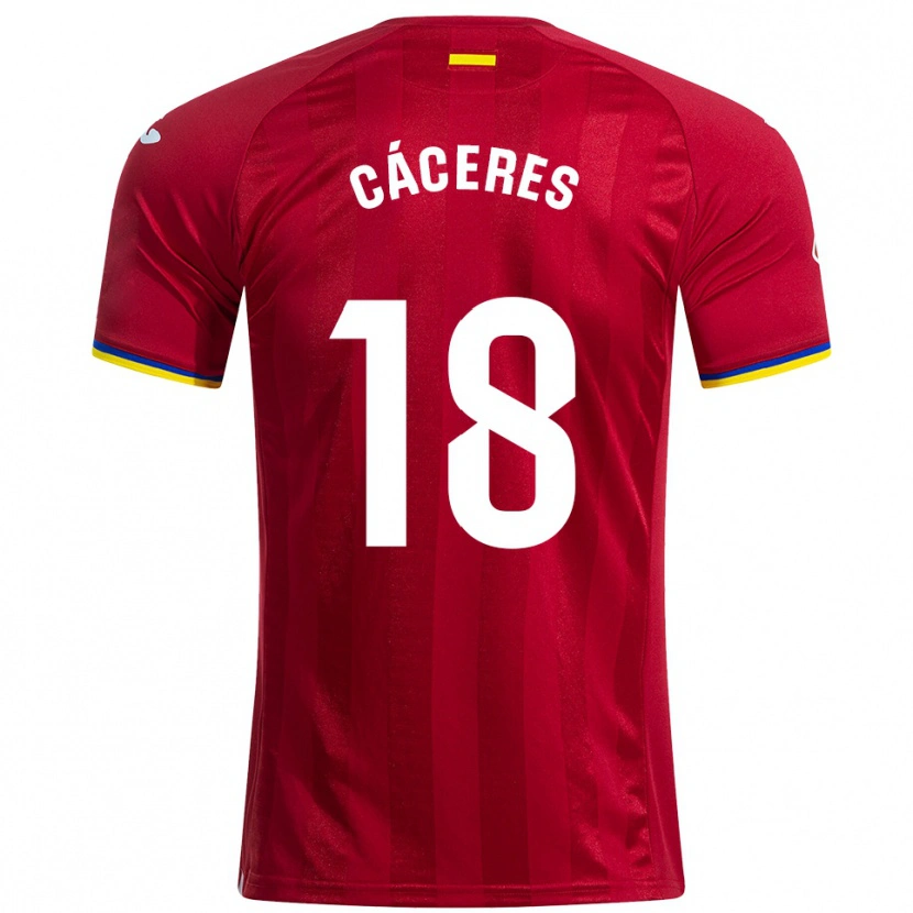 Danxen Dámské Damián Cáceres #18 Červená Žlutá Modrá Daleko Hráčské Dresy 2025/26 Dres