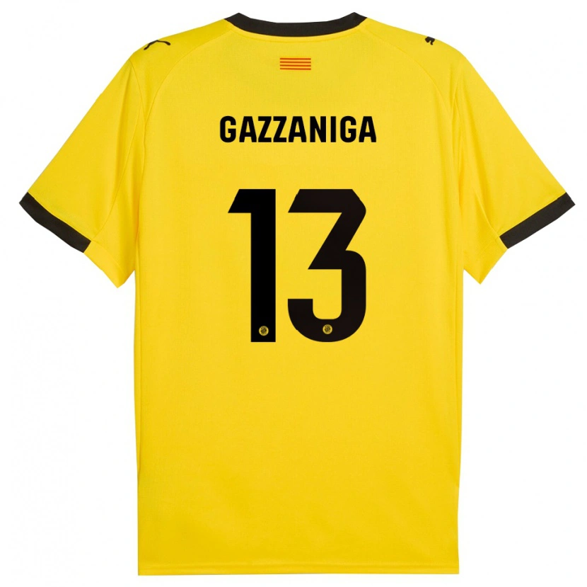 Danxen Dámské Paulo Gazzaniga #13 Žlutá Černá Daleko Hráčské Dresy 2025/26 Dres