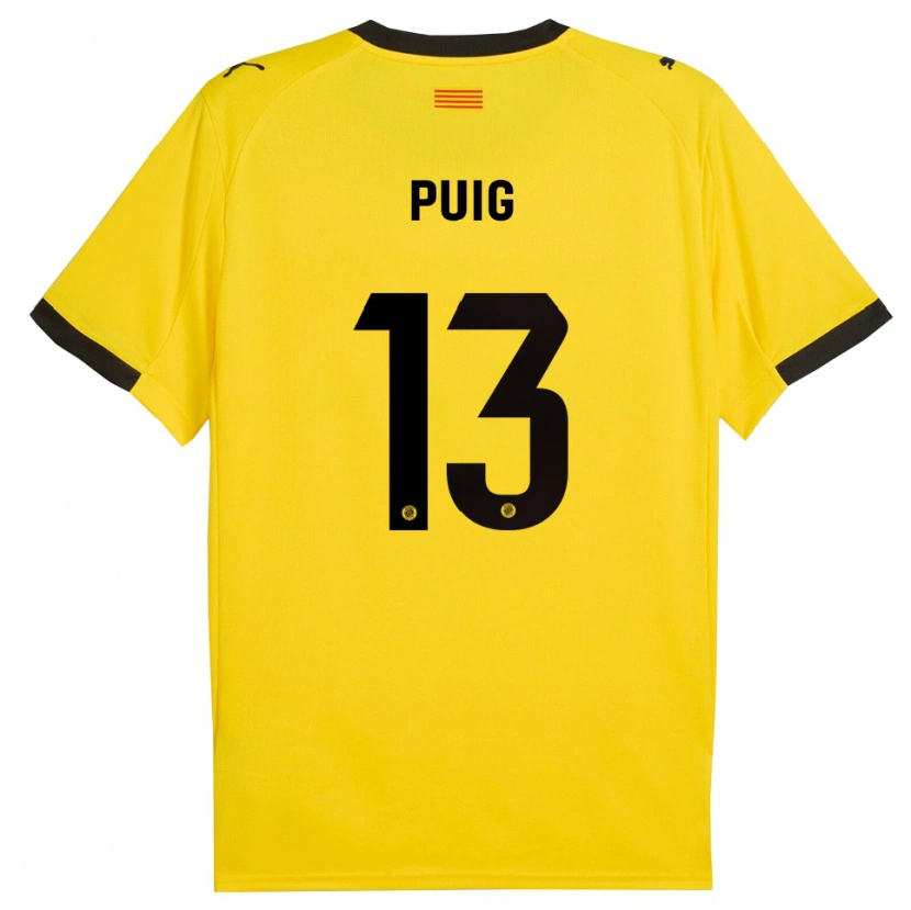Danxen Dámské Sergi Puig #13 Žlutá Černá Daleko Hráčské Dresy 2025/26 Dres