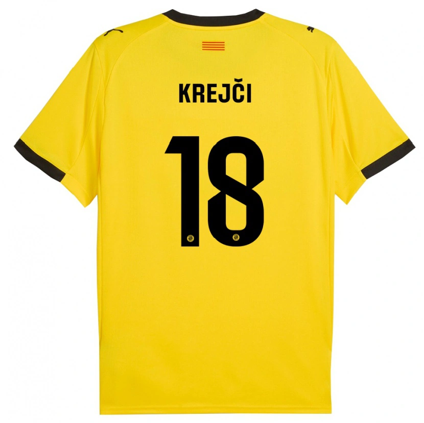 Danxen Dámské Ladislav Krejci #18 Žlutá Černá Daleko Hráčské Dresy 2025/26 Dres