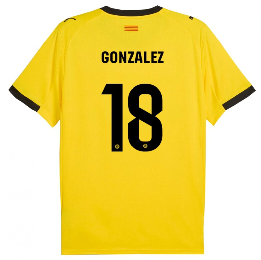 Danxen Dámské Gerard Gonzalez #18 Žlutá Černá Daleko Hráčské Dresy 2025/26 Dres